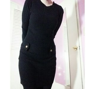 black sweater dress
